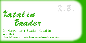 katalin baader business card
